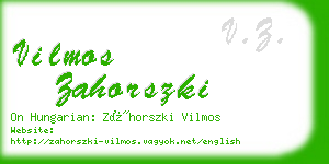 vilmos zahorszki business card